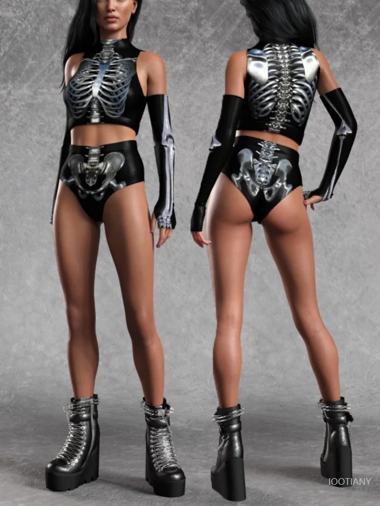 Halloween Horror Skeleton Organ Tights Carnival Women's Cosplay Festival Atmosphere Bone 3d Printing Sexy Sleeveless Swimsuit
Halloween Horror Skeleton Organ Tights Carnival Women's Cosplay Festival Atmosphere Bone 3d Printing Sexy Sleeveless Swimsuit