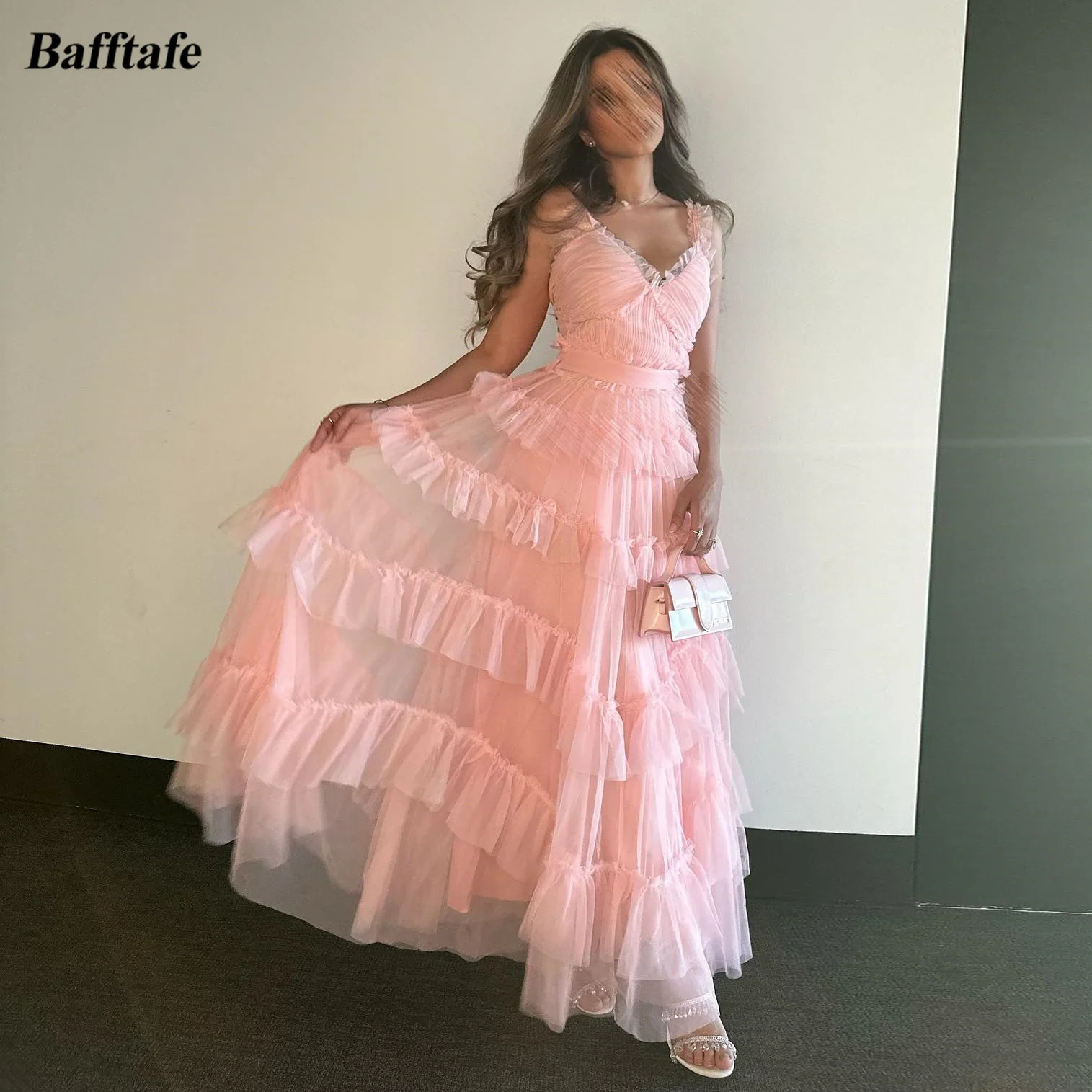 Bafftafe A Line Pink Tulle Prom Dresses Arabic Women Ruffles Tiered Skirt Ankle Length Dubai Formal Evening Dress Party Gowns
Bafftafe A Line Pink Tulle Prom Dresses Arabic Women Ruffles Tiered Skirt Ankle Length Dubai Formal Evening Dress Party Gowns