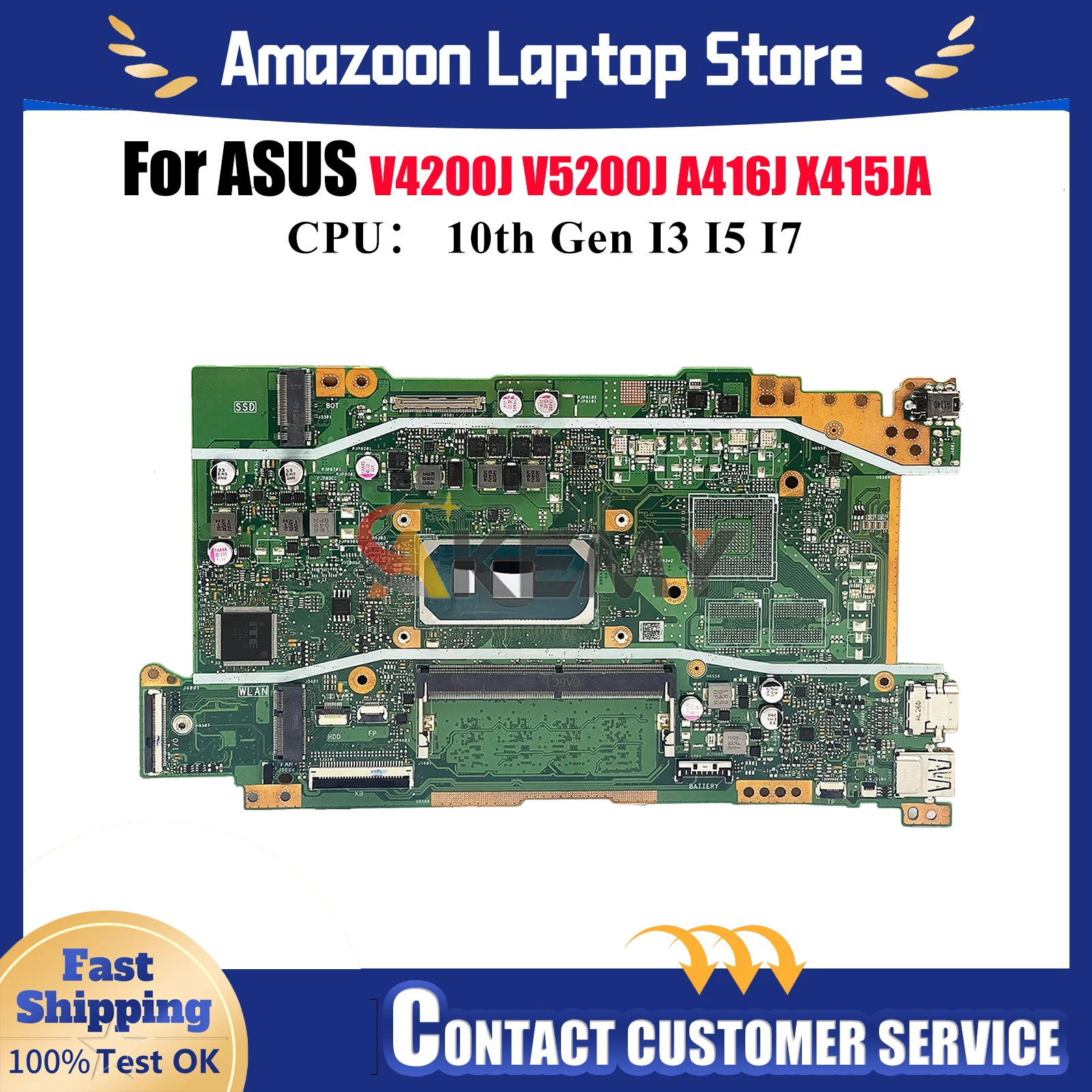 X415JA Laptop Motherboard For ASUS VivoBook X415JP V4200J V5200J X415JA A416J X415J X415JAB X415JF Mainboard With I3 I5 I7 CPU
X415JA Laptop Motherboard For ASUS VivoBook X415JP V4200J V5200J X415JA A416J X415J X415JAB X415JF Mainboard With I3 I5 I7 CPU