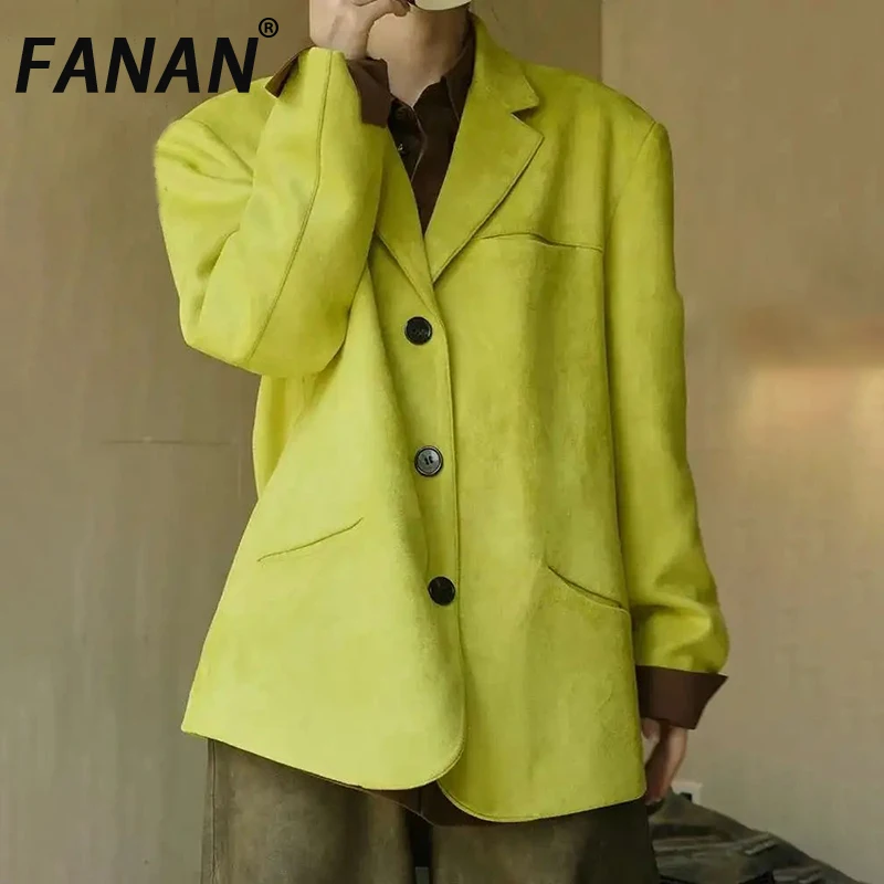 FANAN Elegant Designer Blazers For Women Single Breasted Long Sleeve Temperament Simplicity Jackets Fashion 2025 Autumn New
FANAN Elegant Designer Blazers For Women Single Breasted Long Sleeve Temperament Simplicity Jackets Fashion 2025 Autumn New