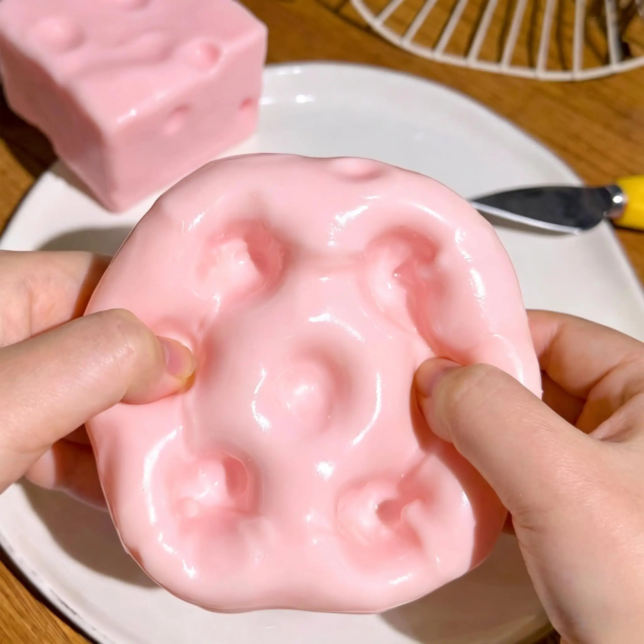 Pink Cheese Squishy, Soft Slow Rising Sensory Squeeze
Pink Cheese Squishy, Soft Slow Rising Sensory Squeeze