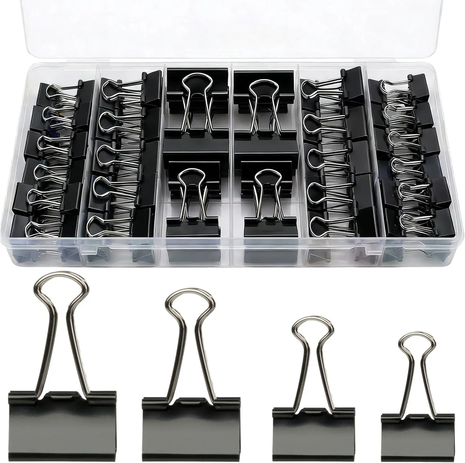 Binder Clips Assorted Sizes 140 PCS Black Paper Clips Office Supplies Desk 4 Sizes Large Medium Small Mini
Binder Clips Assorted Sizes 140 PCS Black Paper Clips Office Supplies Desk 4 Sizes Large Medium Small Mini