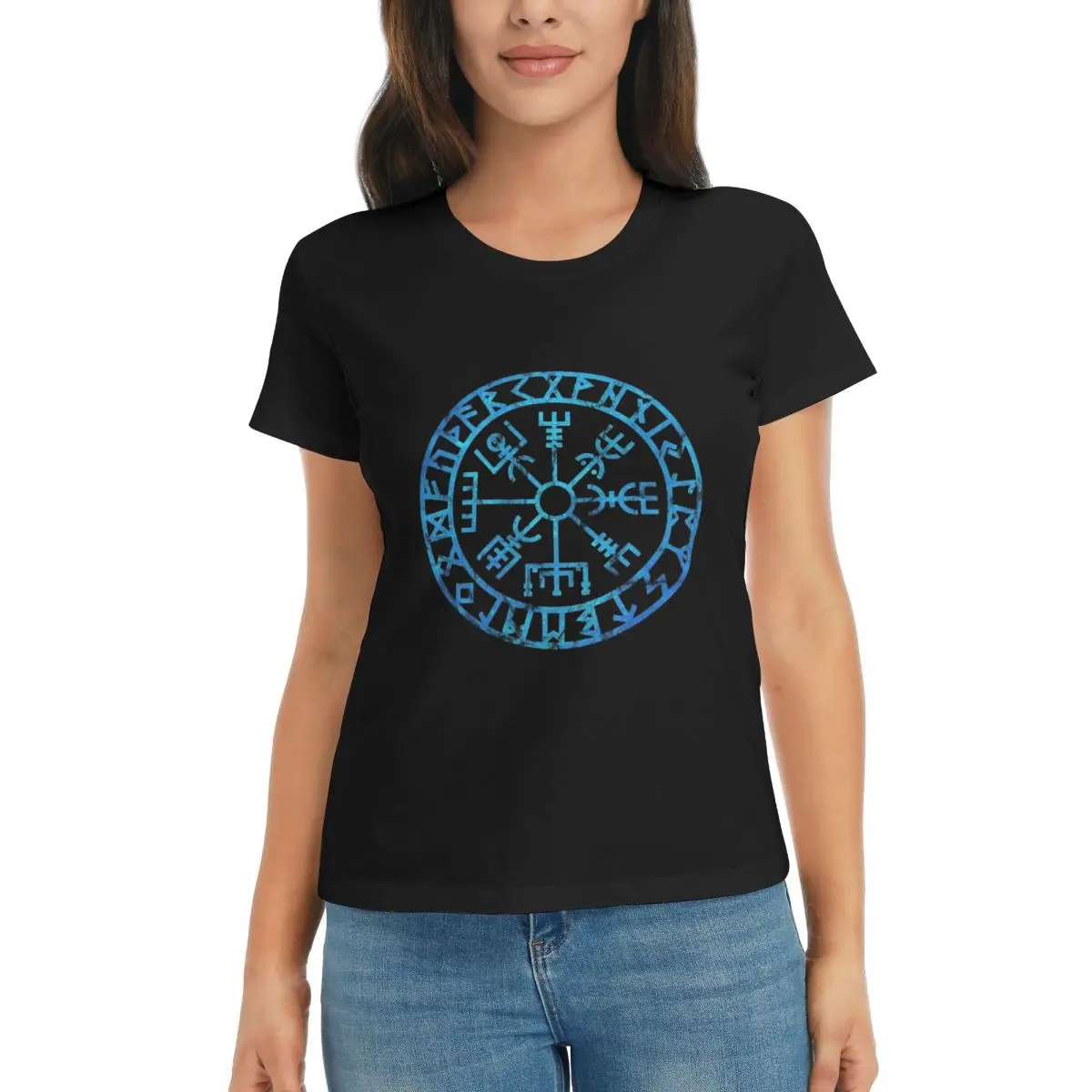 Women T-Shirt Vegvisir Icelandic Futhark Runes Compass Norse Mythology Viking Protection Symbol Short Sleeve Tees T Shirt Clothe
Women T-Shirt Vegvisir Icelandic Futhark Runes Compass Norse Mythology Viking Protection Symbol Short Sleeve Tees T Shirt Clothe