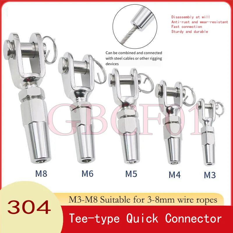 Stainless Steel Fork Connector Wire Rope Cable Terminal Tensioning Fitting Railing Adjuster M3 M4 M5 M6 M8
Stainless Steel Fork Connector Wire Rope Cable Terminal Tensioning Fitting Railing Adjuster M3 M4 M5 M6 M8