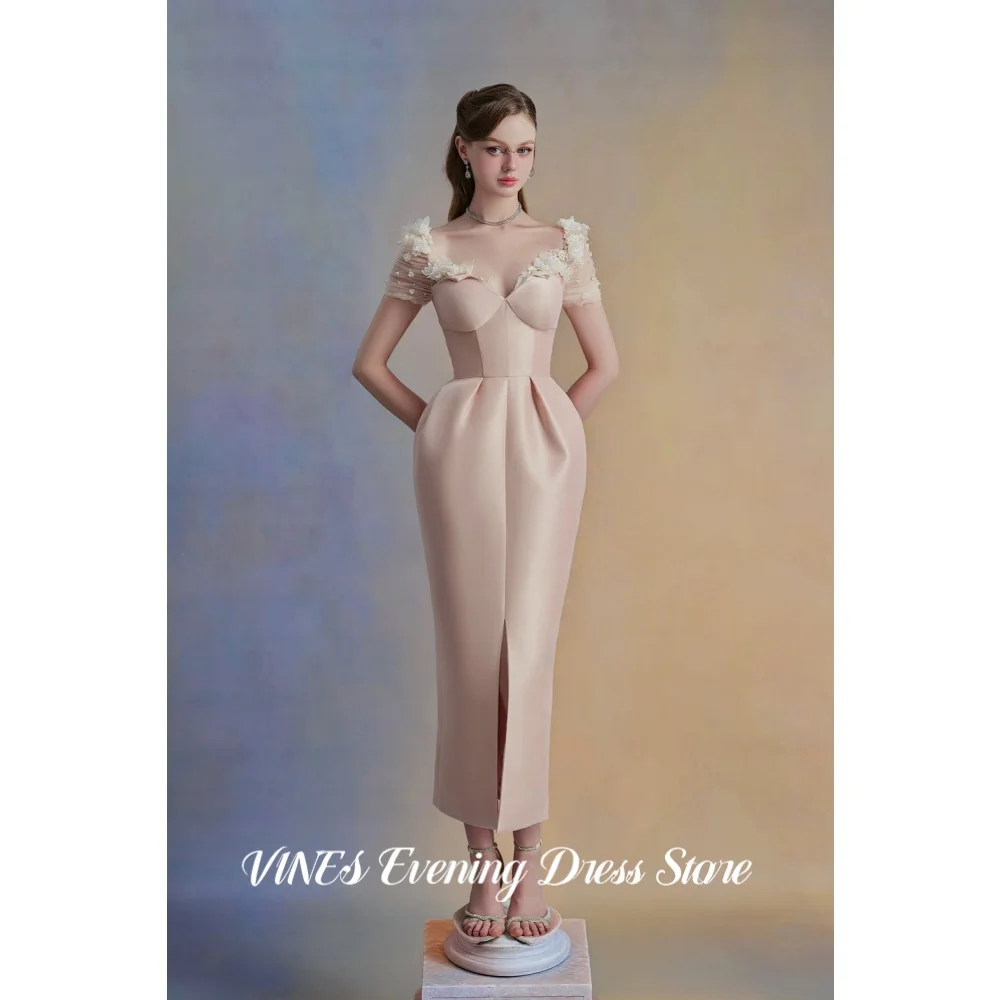 VINES Light Pink Elegant Prom Dress Sweetheart Neck Evening Dress with 3D Floral Sheer Sleeves Satin Midi Party Gown Customized
VINES Light Pink Elegant Prom Dress Sweetheart Neck Evening Dress with 3D Floral Sheer Sleeves Satin Midi Party Gown Customized