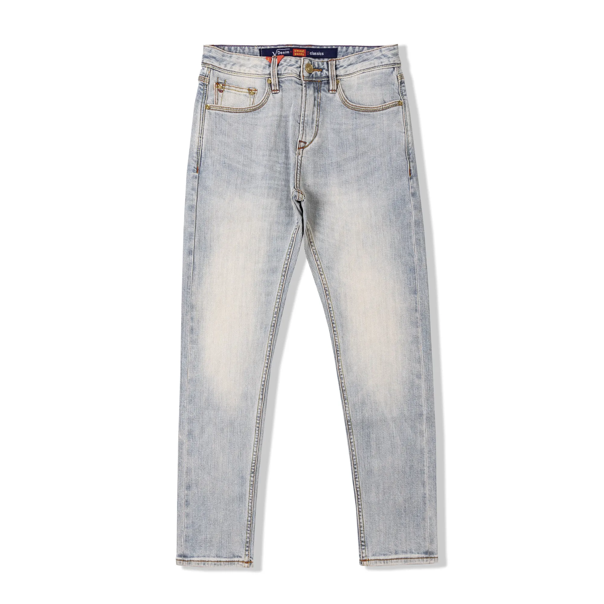 Spring Amekaji 13oz Selvedge Denim American Vintage Light Blue Washed Slim Straight Leg Commute Slight Stretch Jeans for Men 5KM
Spring Amekaji 13oz Selvedge Denim American Vintage Light Blue Washed Slim Straight Leg Commute Slight Stretch Jeans for Men 5KM