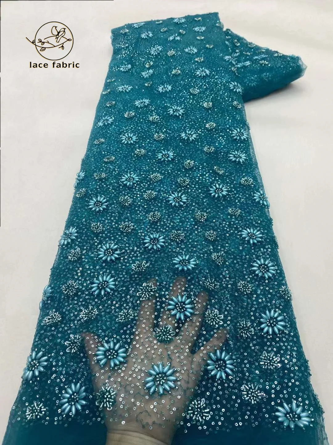 African Groom Lace Fabric 2024 High Quality 5 Yards French Sequins Embroidery Beads Tulle Lace Fabric For Wedding Party Dress
African Groom Lace Fabric 2024 High Quality 5 Yards French Sequins Embroidery Beads Tulle Lace Fabric For Wedding Party Dress