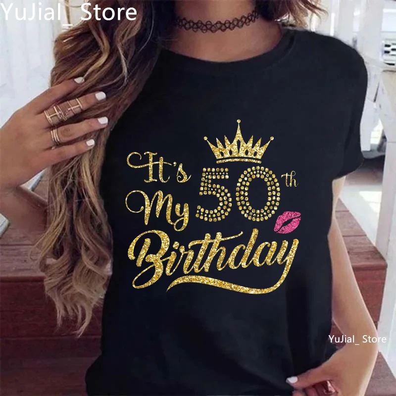 It'S My 50th Birthday Lips Letter Printed Tshirt Women Fashion Birthday Gift Party T Shirt Femme Summer Black/White/Pink T-Shirt
It'S My 50th Birthday Lips Letter Printed Tshirt Women Fashion Birthday Gift Party T Shirt Femme Summer Black/White/Pink T-Shirt