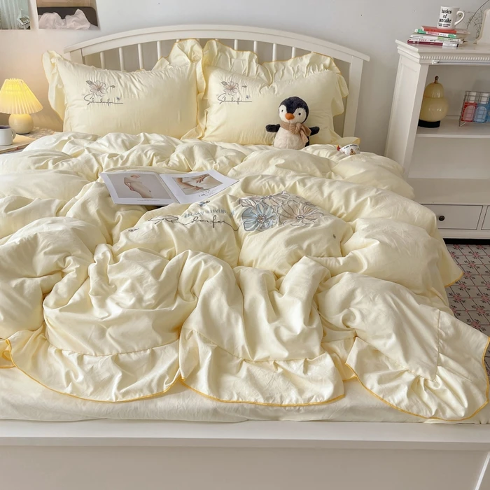 Ins Princess Style Bedding Sets Ruffle Lace Bow Quilt Cover Romantic Bedclothes Decor Woman Girls Bedroom Duvet Cover 4pcs 2025
Ins Princess Style Bedding Sets Ruffle Lace Bow Quilt Cover Romantic Bedclothes Decor Woman Girls Bedroom Duvet Cover 4pcs 2025