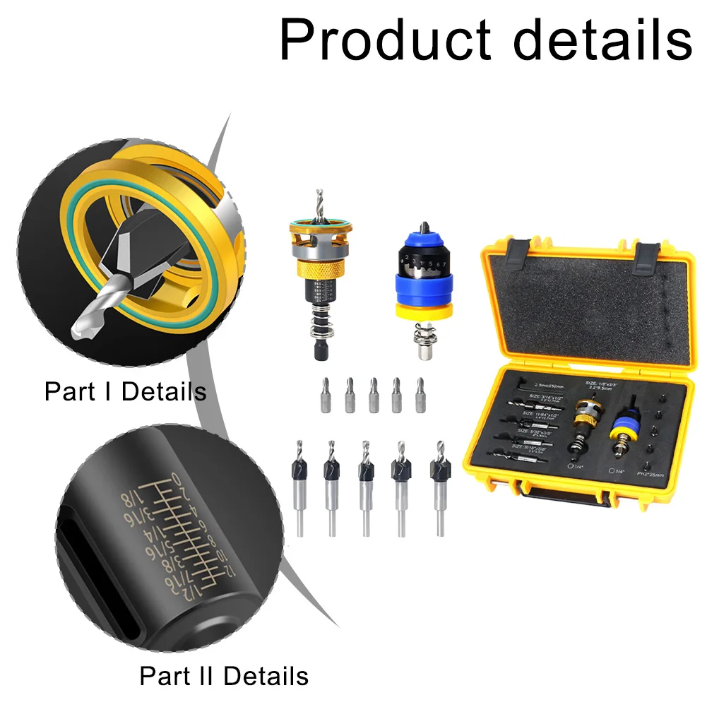 Adjustable Depth Bit Counterbore Drill Adjustable Depth Stop Rotating Depth Adjustment Ring For Woodworking Projects
Adjustable Depth Bit Counterbore Drill Adjustable Depth Stop Rotating Depth Adjustment Ring For Woodworking Projects