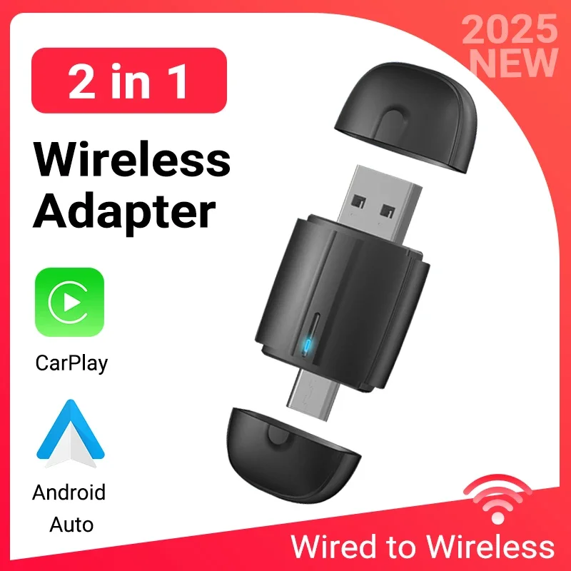 2025 New 2in1 Wireless Carplay Mini Adapter Plug and Play Wireless Android Auto Smart Box Auto Connection For Volvo Benz Audi
2025 New 2in1 Wireless Carplay Mini Adapter Plug and Play Wireless Android Auto Smart Box Auto Connection For Volvo Benz Audi
