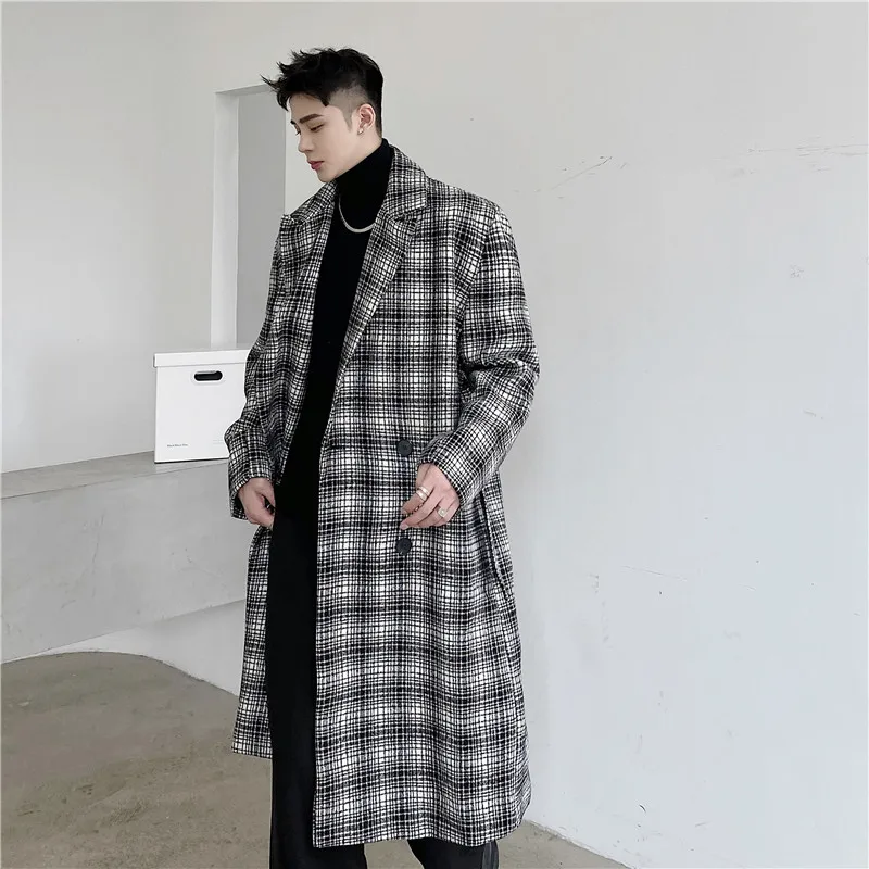New Winter Fashion Men Slim Fit Wool Blends Coats Middle Long Jacket Suit Male Double Collar Plaid Mens Long Woolen Coats H18
New Winter Fashion Men Slim Fit Wool Blends Coats Middle Long Jacket Suit Male Double Collar Plaid Mens Long Woolen Coats H18