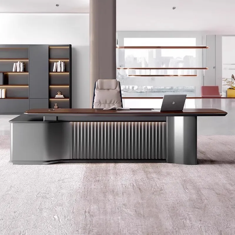 New Modern High-end Light Luxury Light Strip Boss Table Chairperson, President, General Manager, Large Class Desk, Office Table
New Modern High-end Light Luxury Light Strip Boss Table Chairperson, President, General Manager, Large Class Desk, Office Table