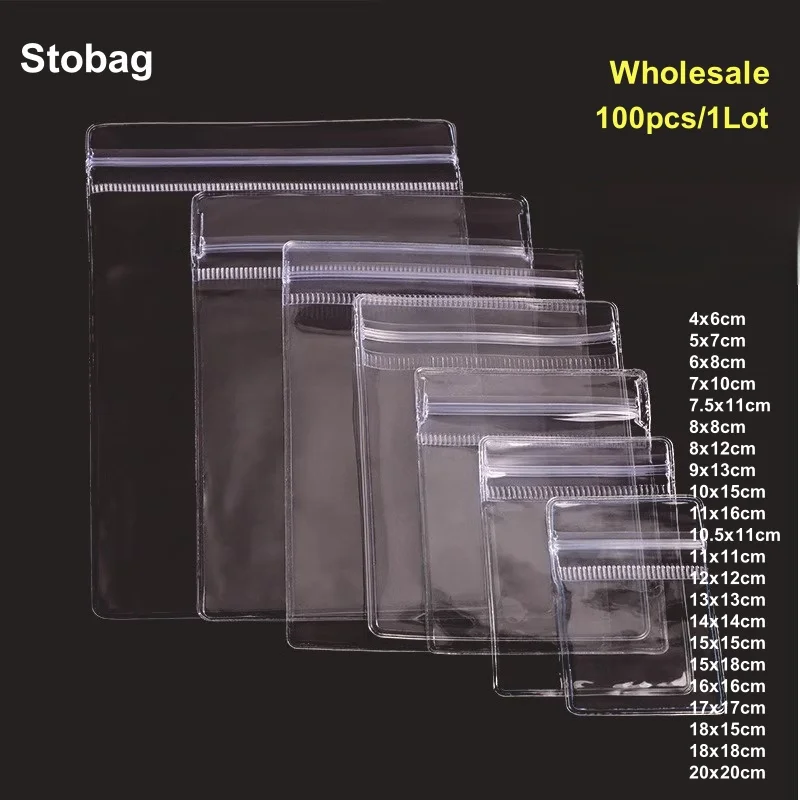 StoBag 100pcs Wholesale Transparent PVC Jewelry Packaging Bags Small Self-sealing Clear Earring Storage Reusable Plastic Pouches
StoBag 100pcs Wholesale Transparent PVC Jewelry Packaging Bags Small Self-sealing Clear Earring Storage Reusable Plastic Pouches