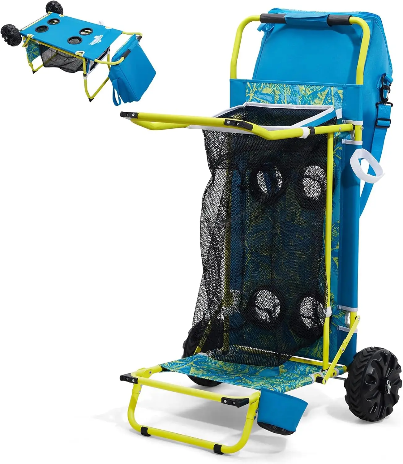 2-in-1 Beach Cart with Big Wheels, Folding Wagon with Chair Holder, Cooler, Cup Holders, Umbrella Rack, 100 lbs Capacity
2-in-1 Beach Cart with Big Wheels, Folding Wagon with Chair Holder, Cooler, Cup Holders, Umbrella Rack, 100 lbs Capacity