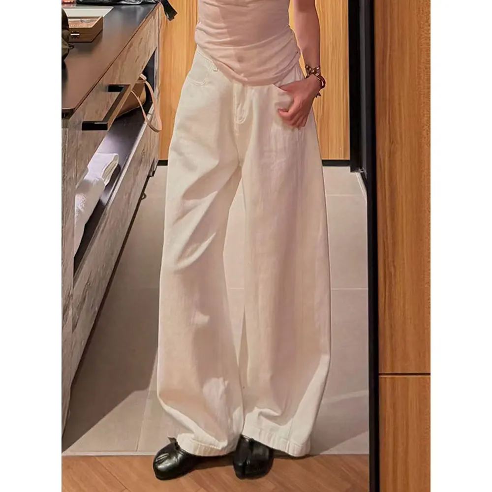 Retro American Loose Lazy Loose Feeling Jeans Women Summer Spicy Girl Casual White Floor-Length Pants Natural Waist
Retro American Loose Lazy Loose Feeling Jeans Women Summer Spicy Girl Casual White Floor-Length Pants Natural Waist