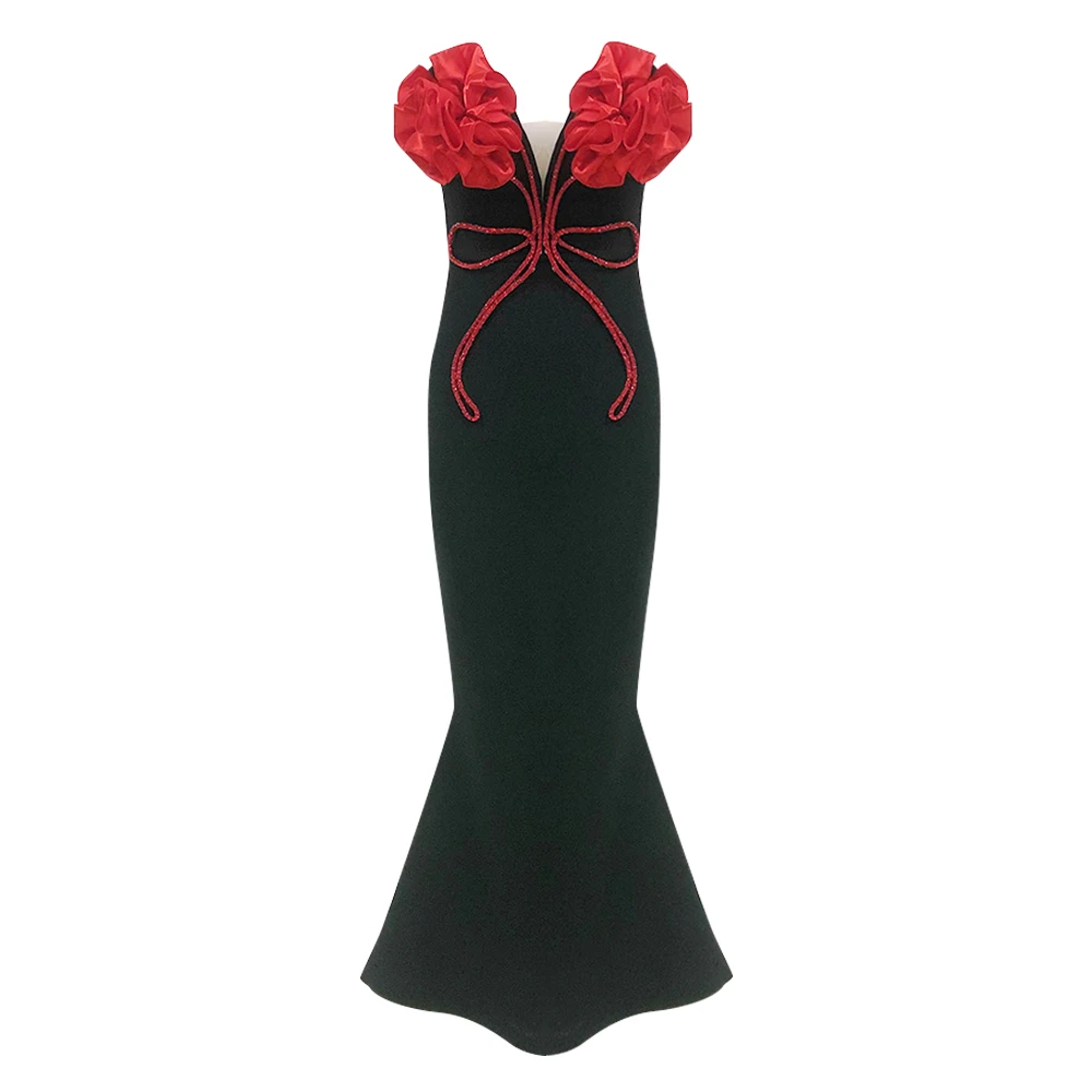 New Arrival Black Red Florals Sexy Strapless Diamond Line Bodycon Bandage Long Dress Fashion Celebrate Nightclub Party Wear
New Arrival Black Red Florals Sexy Strapless Diamond Line Bodycon Bandage Long Dress Fashion Celebrate Nightclub Party Wear
