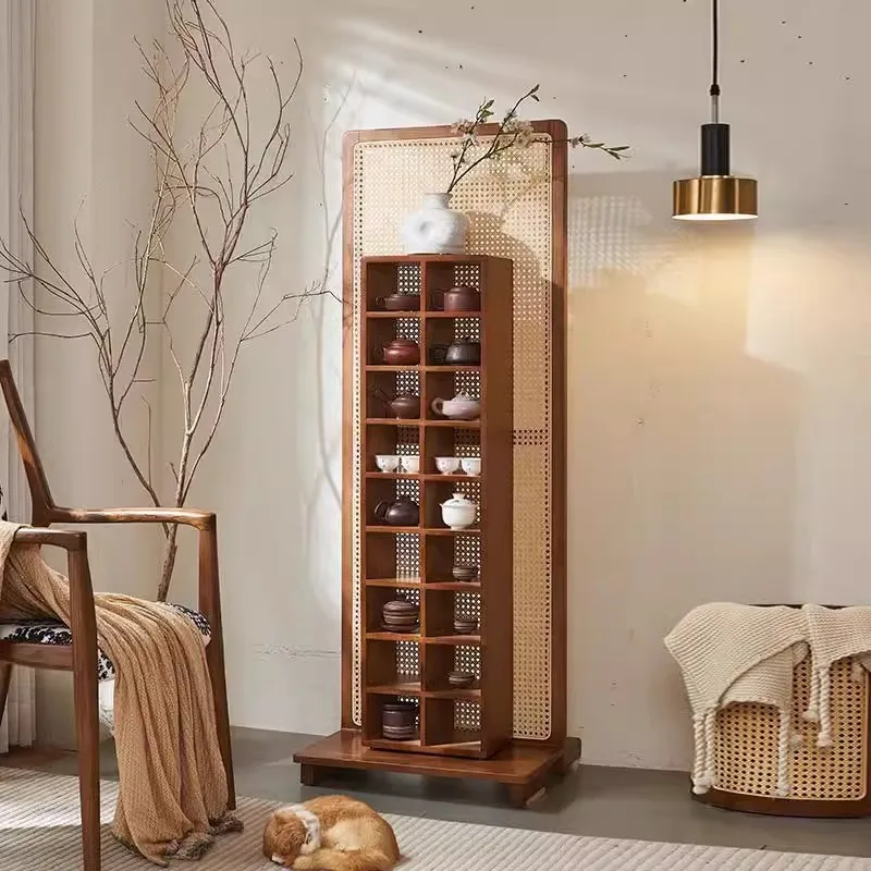 Wabi Silent Wind Tea Room Rattan Furniture Rattan New Chinese Solid Wood Duobao Pavilion Screen Partition Display Rack
Wabi Silent Wind Tea Room Rattan Furniture Rattan New Chinese Solid Wood Duobao Pavilion Screen Partition Display Rack