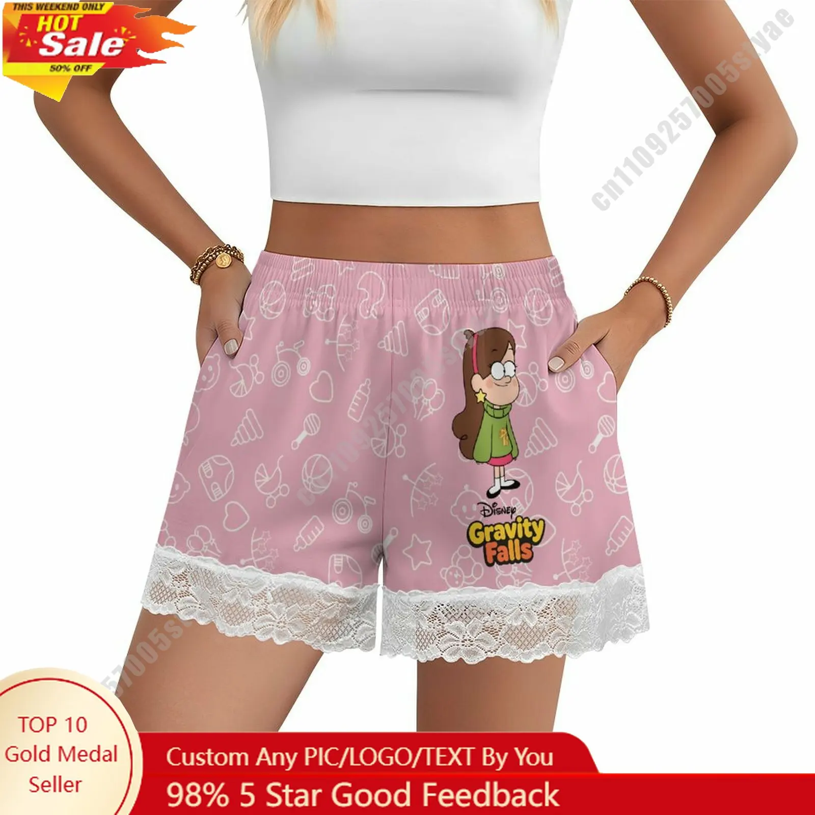 Mabel Pines Short Pajama Pants Disney Cartoon Women Summer Lace Trim Thin Panties Custom Loose Home Casual Shorts
Mabel Pines Short Pajama Pants Disney Cartoon Women Summer Lace Trim Thin Panties Custom Loose Home Casual Shorts