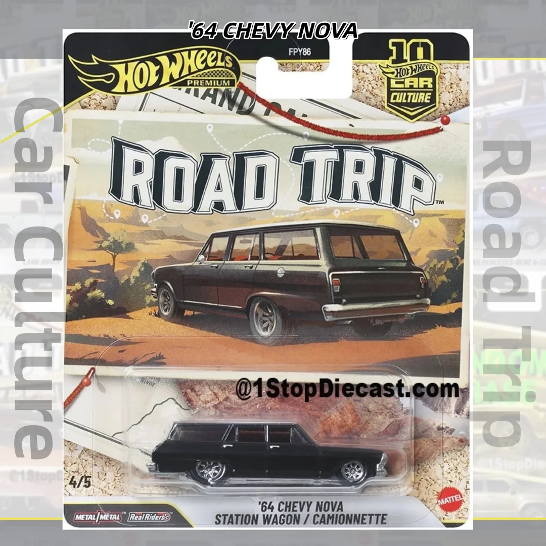 Hot Wheels Premium 2026 Car Culture Road Trip '64 CHEVY NOVA STATION WAGON 1:64 Diecast Alloy Metal Collectible Car Model
Hot Wheels Premium 2026 Car Culture Road Trip '64 CHEVY NOVA STATION WAGON 1:64 Diecast Alloy Metal Collectible Car Model