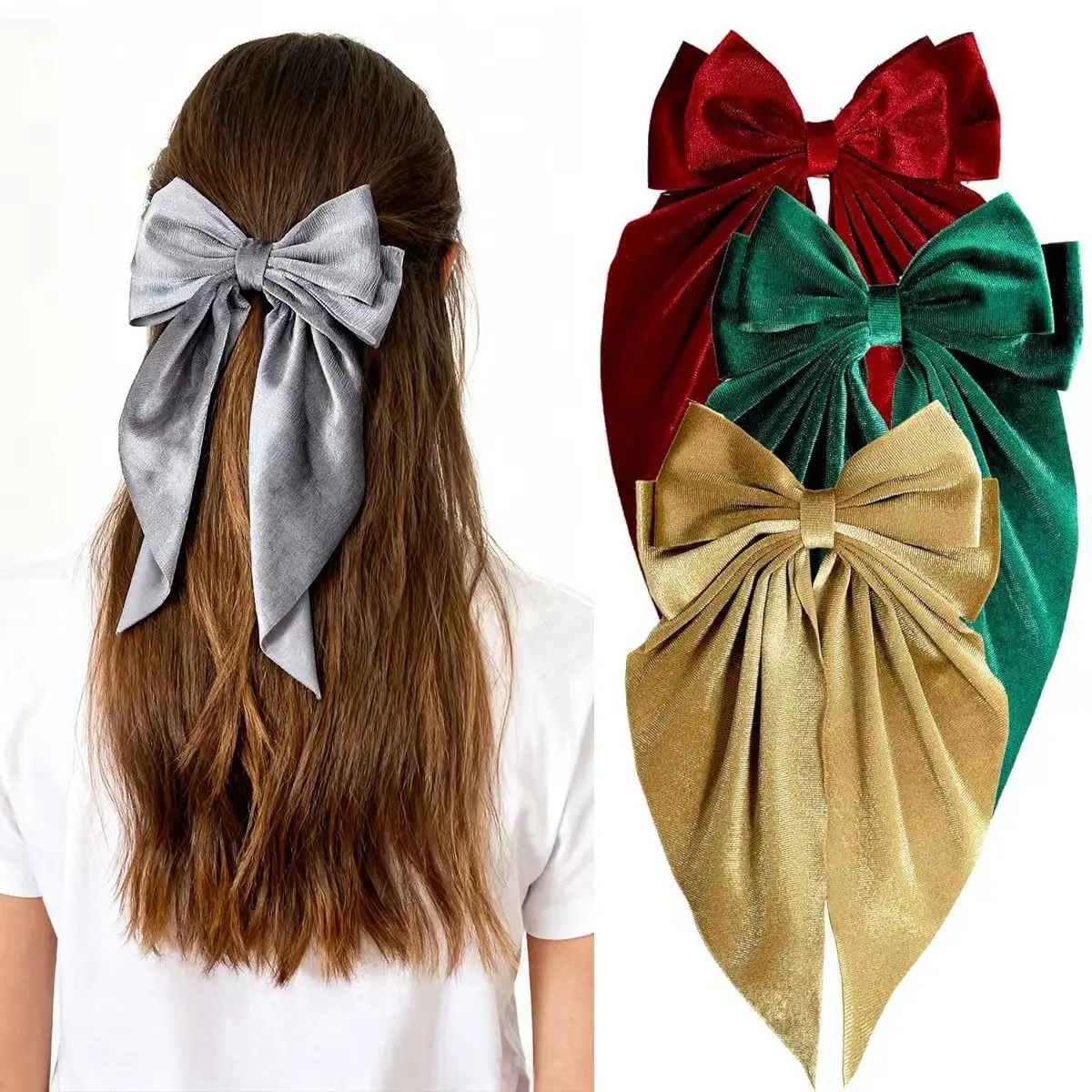 12pcs/lot 11" Big Bow Hair Clip Velvet Long Tail Ribbon Hair Pin Beautiful Elegance Barrettes Fashion Hair Accessories for Women
12pcs/lot 11" Big Bow Hair Clip Velvet Long Tail Ribbon Hair Pin Beautiful Elegance Barrettes Fashion Hair Accessories for Women