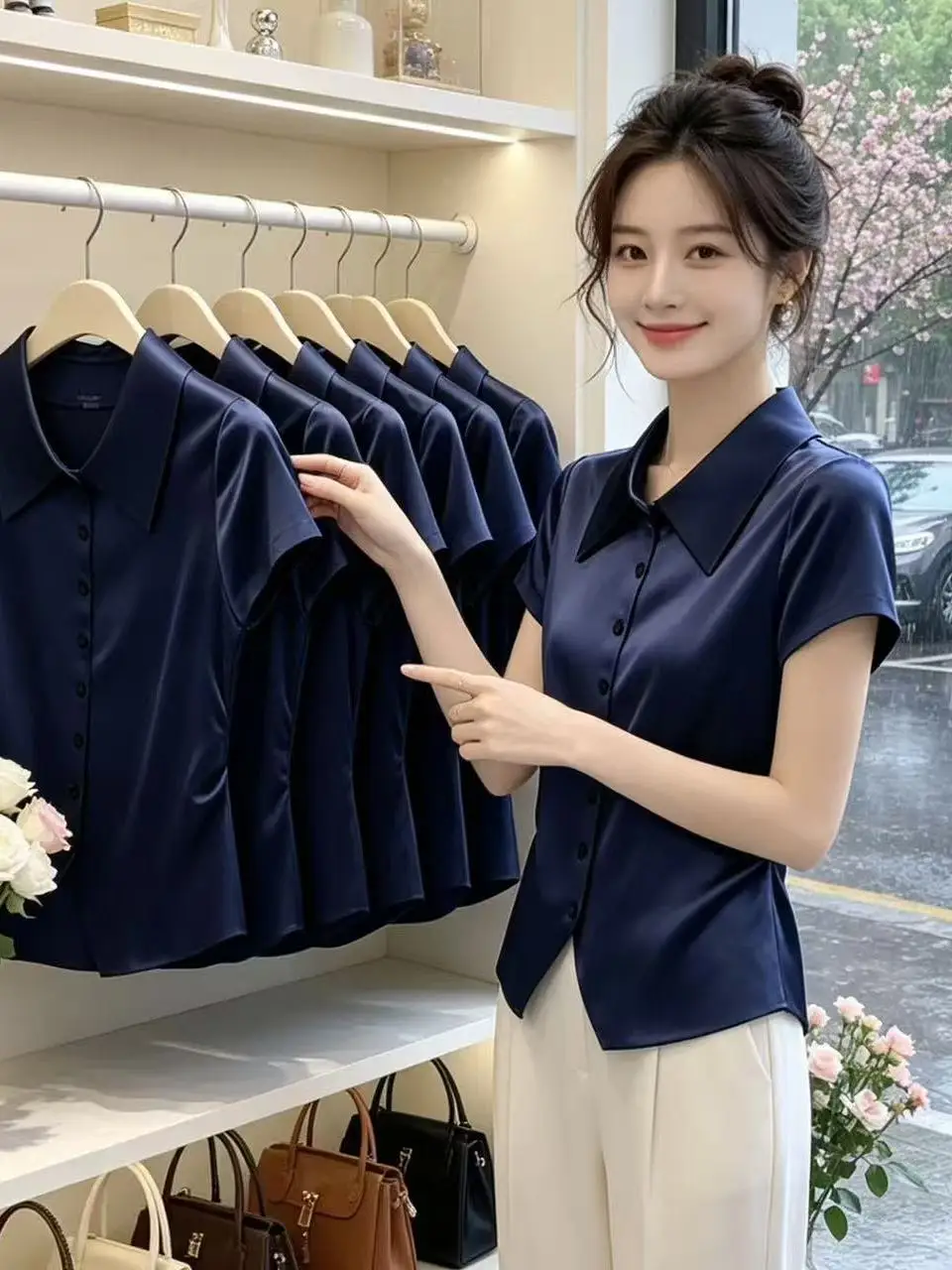 Stylish Collar Slim Fit Women's T-Shirt Fashionable Elegant High-End Feel Unique Beautiful Summer New Arrival
Stylish Collar Slim Fit Women's T-Shirt Fashionable Elegant High-End Feel Unique Beautiful Summer New Arrival
