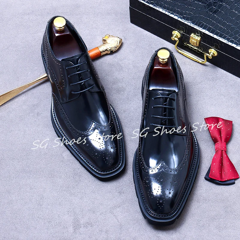 Brogue Carving Patent Leather Oxfords for Men Wedding Business Foraml Dress Shoes Summer Breathable Male Casule Derby Shoes
Brogue Carving Patent Leather Oxfords for Men Wedding Business Foraml Dress Shoes Summer Breathable Male Casule Derby Shoes