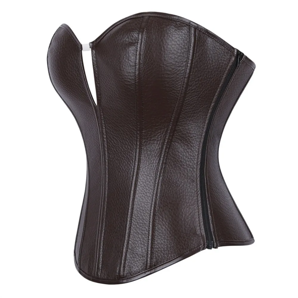 Dark Brown Leather Style With Zipper And Deep V Opening For Women's Body-Hugging And Shaping Bust Support Accessory Corse
Dark Brown Leather Style With Zipper And Deep V Opening For Women's Body-Hugging And Shaping Bust Support Accessory Corse