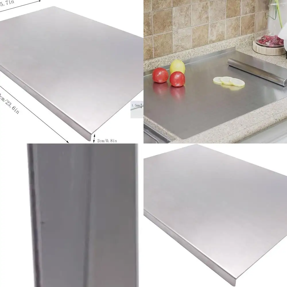 Large Kitchen Stainless Steel Chopping Boards - Ideal for Meat, Fruits, Vegetables, Bread, and Baking (60x40cm)
Large Kitchen Stainless Steel Chopping Boards - Ideal for Meat, Fruits, Vegetables, Bread, and Baking (60x40cm)
