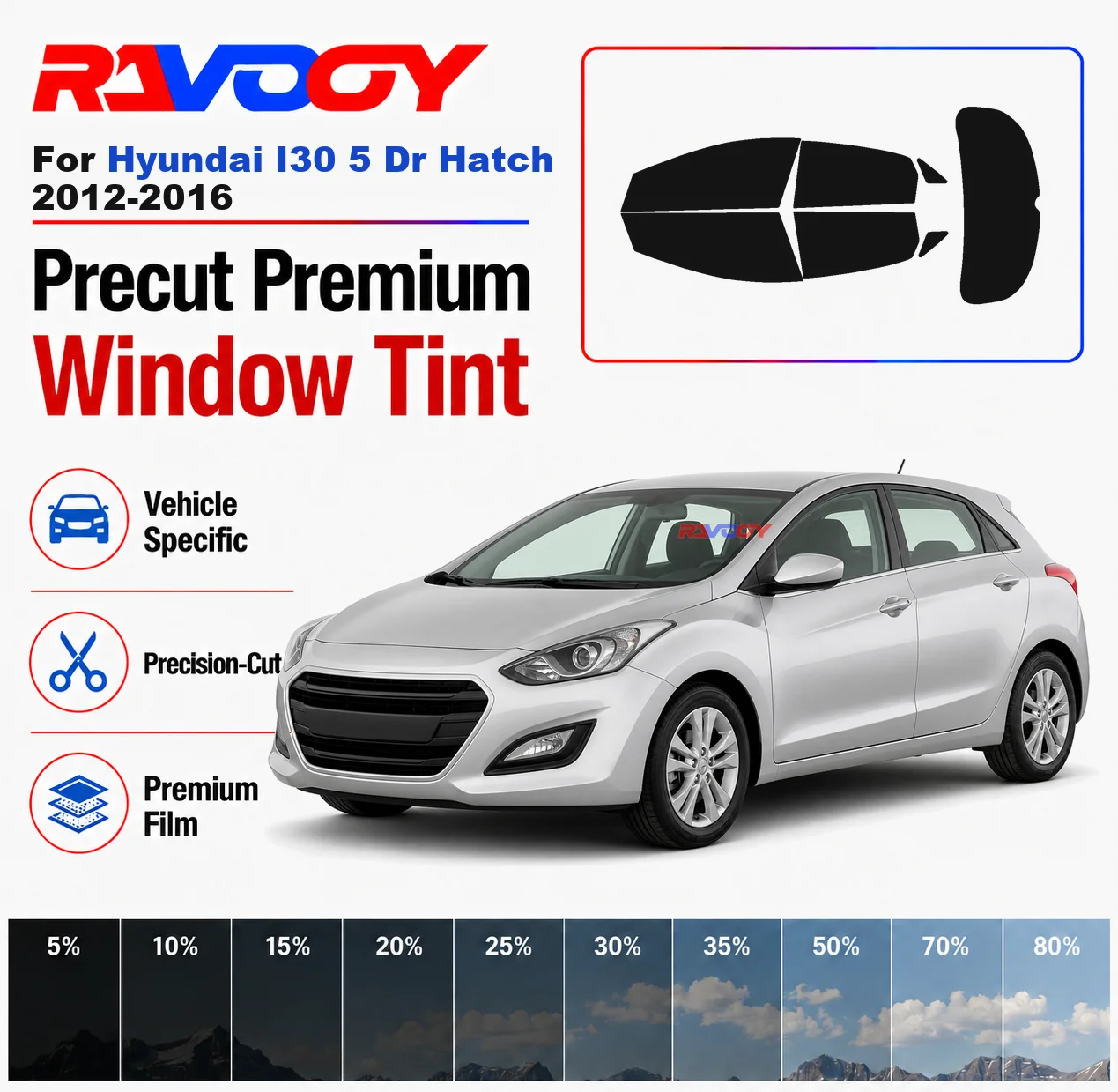 Premium Precut Window Tint Kit Front Windows Rear Windows Rear Windshield For Hyundai I30 5 Dr Hatch 2012-2016 Nano Ceramic Film
Premium Precut Window Tint Kit Front Windows Rear Windows Rear Windshield For Hyundai I30 5 Dr Hatch 2012-2016 Nano Ceramic Film