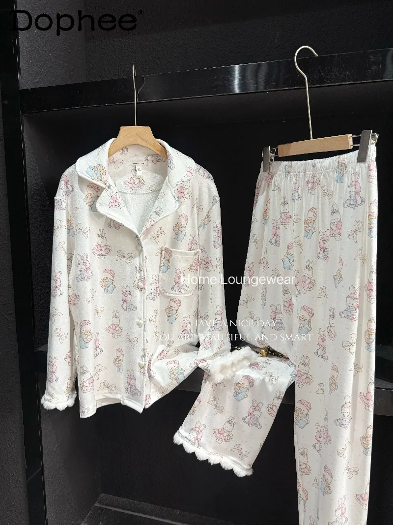 2025 New Women's Pajamas Autumn Winter Sweet Cute Thin Velvet Japanese Style Ins Cartoon Wearable Homewear Set
2025 New Women's Pajamas Autumn Winter Sweet Cute Thin Velvet Japanese Style Ins Cartoon Wearable Homewear Set