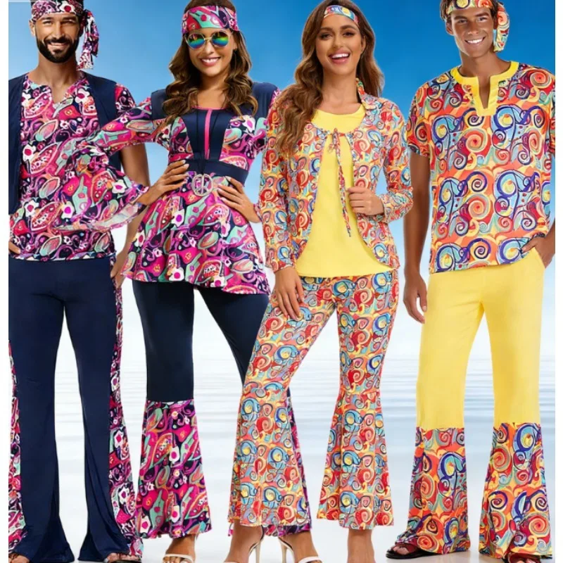 New Carnival Couple Costume 70s Retro Hippie Disco Outfit Primitive Tribal Fancy Dress Couple Costume
New Carnival Couple Costume 70s Retro Hippie Disco Outfit Primitive Tribal Fancy Dress Couple Costume