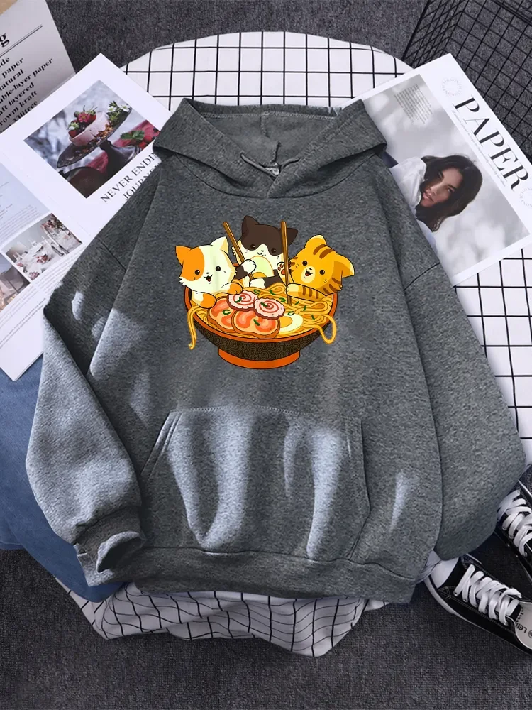 Anime Cats Eating Japanese Ramen Noodles Women Sweatshirt Harajuku Kawaii Long Sleeves Fashion Autumn Pullover Female Hoodies
Anime Cats Eating Japanese Ramen Noodles Women Sweatshirt Harajuku Kawaii Long Sleeves Fashion Autumn Pullover Female Hoodies