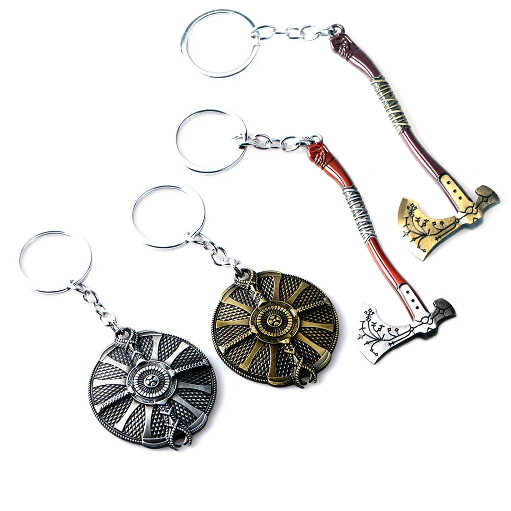 Anime Gaming Peripherals God Of War Shield Axe Weapon Model Metal Keychain Pendant Necklace High Quality Keychain Perimeter 12cm
Anime Gaming Peripherals God Of War Shield Axe Weapon Model Metal Keychain Pendant Necklace High Quality Keychain Perimeter 12cm