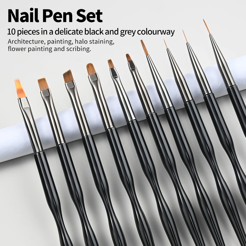 10pcs/Set Professional Nail Art Pen Brush UV Gel DIY Painting Liner Pen Acrylic Gel UV Polish Design For Manicure Painting Tools
10pcs/Set Professional Nail Art Pen Brush UV Gel DIY Painting Liner Pen Acrylic Gel UV Polish Design For Manicure Painting Tools
