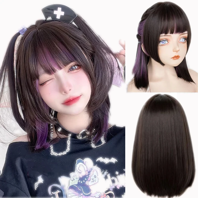 Black Purple Ombre Synthetic Wigs for Cosplay Long Straight Layered Wigs with Bangs for Women Fake Hair
Black Purple Ombre Synthetic Wigs for Cosplay Long Straight Layered Wigs with Bangs for Women Fake Hair