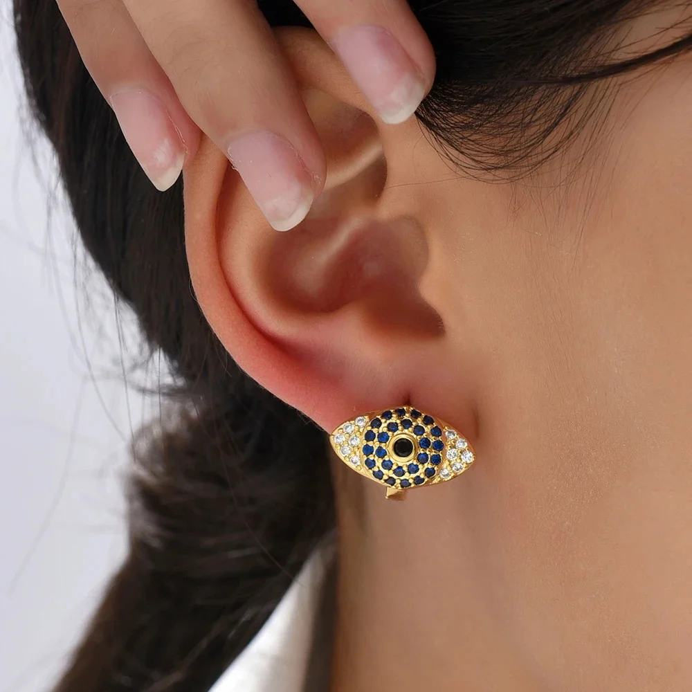 Mini Crystal Blue Turkish Eye Ear Studs Luxury Micro Paved CZ Zirconia Stud Earrings for Women New Trendy Jewelry
Mini Crystal Blue Turkish Eye Ear Studs Luxury Micro Paved CZ Zirconia Stud Earrings for Women New Trendy Jewelry