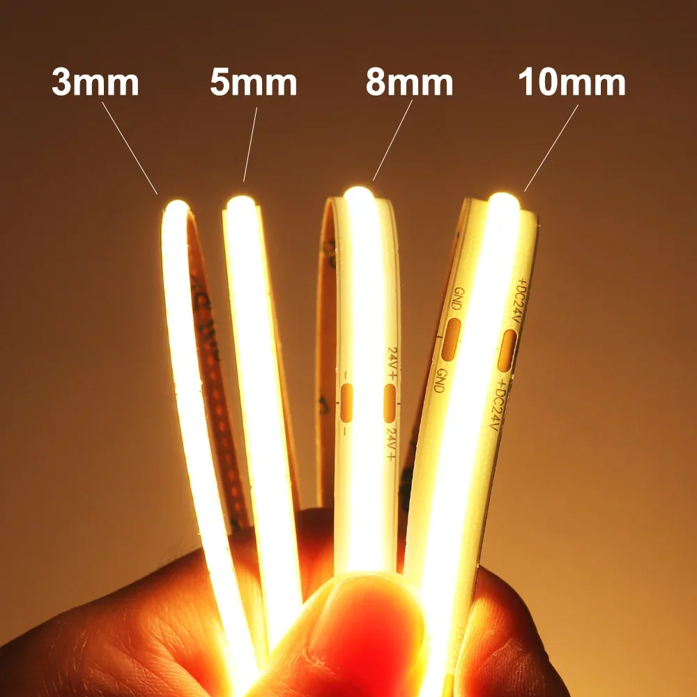 3mm 5mm COB LED Strip 12V 24V Dimmable 3000K 4000K 6000K High Density Flexible LED Light For Home Decor RA90 LED Strip Lights Gu
3mm 5mm COB LED Strip 12V 24V Dimmable 3000K 4000K 6000K High Density Flexible LED Light For Home Decor RA90 LED Strip Lights Gu