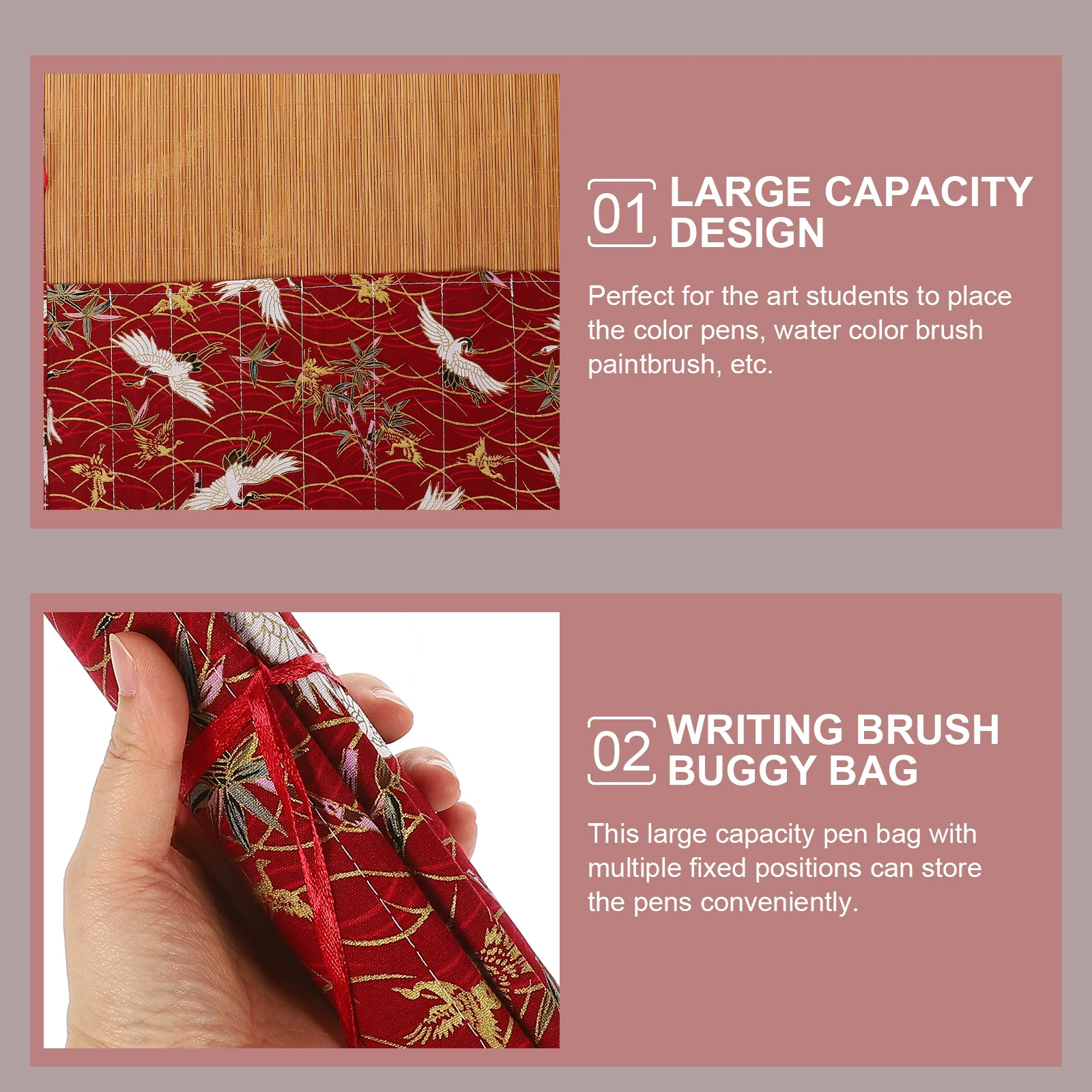 Calligraphy Brush Storage Bag Roll Up Case Pen Holder Pencil Pens Bamboo Material Student Supplies Portable
Calligraphy Brush Storage Bag Roll Up Case Pen Holder Pencil Pens Bamboo Material Student Supplies Portable