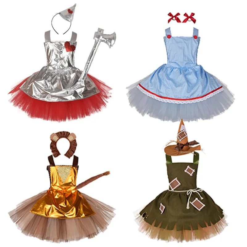 Halloween Cosplay Wizard Scarecrow Tin Man Costume Sleeveless Dress Accessories Suits Theme Party Role Plying Outfits for Girls
Halloween Cosplay Wizard Scarecrow Tin Man Costume Sleeveless Dress Accessories Suits Theme Party Role Plying Outfits for Girls