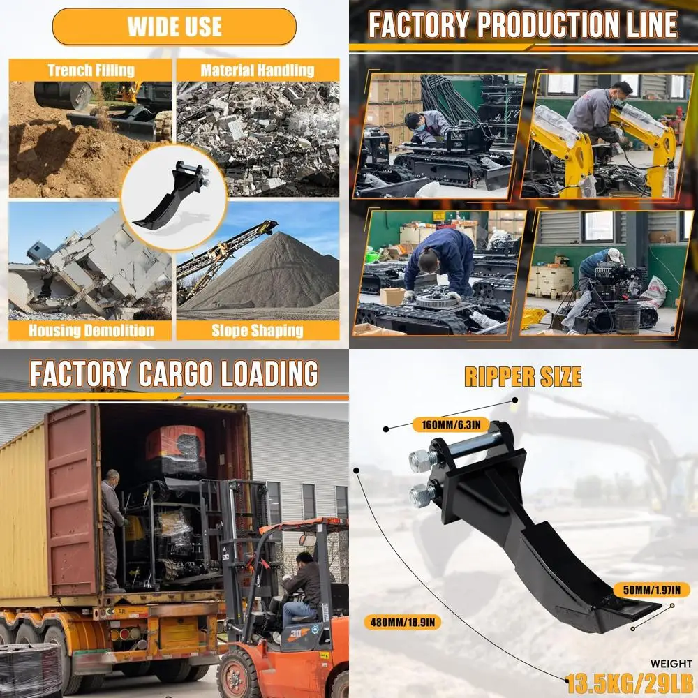 Mini Excavator Attachment: Single Hook Ripper, 90mm Span, Suitable for Garden, Construction, and Road Work, Compatible with 0.8-
Mini Excavator Attachment: Single Hook Ripper, 90mm Span, Suitable for Garden, Construction, and Road Work, Compatible with 0.8-