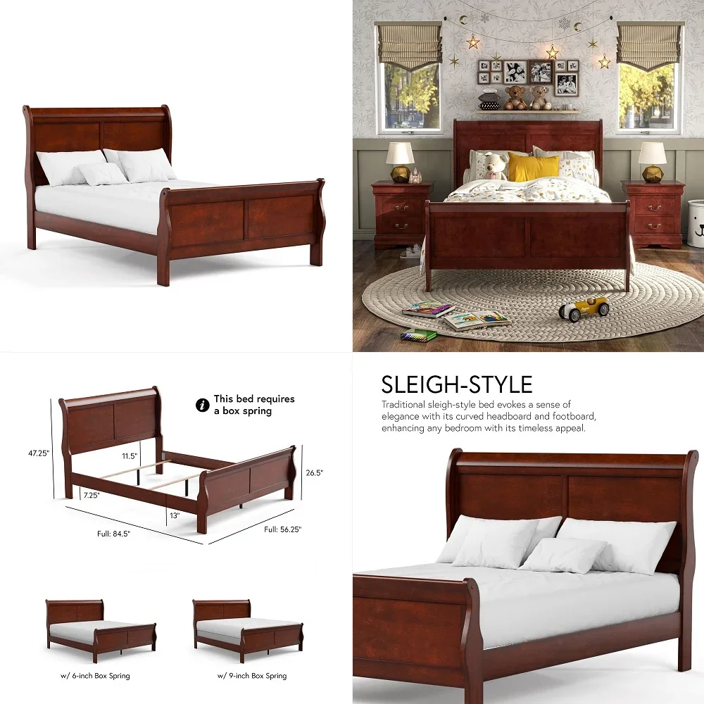 of America Arabella Traditional Wood Full Bed Frame with Headboard and Footboard, Elegant Sleigh Design Bedframe for Bedroom, G
of America Arabella Traditional Wood Full Bed Frame with Headboard and Footboard, Elegant Sleigh Design Bedframe for Bedroom, G