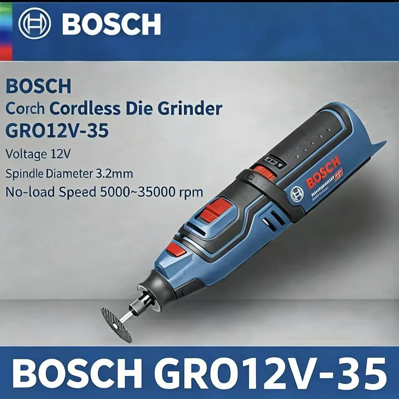 Bosch GRO 12V-35 Cordless Grinder 12V Li Battery Multi-Purpose Rotary Tool Heavy Duty Drilling Sanding Polishing Cutting Device
Bosch GRO 12V-35 Cordless Grinder 12V Li Battery Multi-Purpose Rotary Tool Heavy Duty Drilling Sanding Polishing Cutting Device