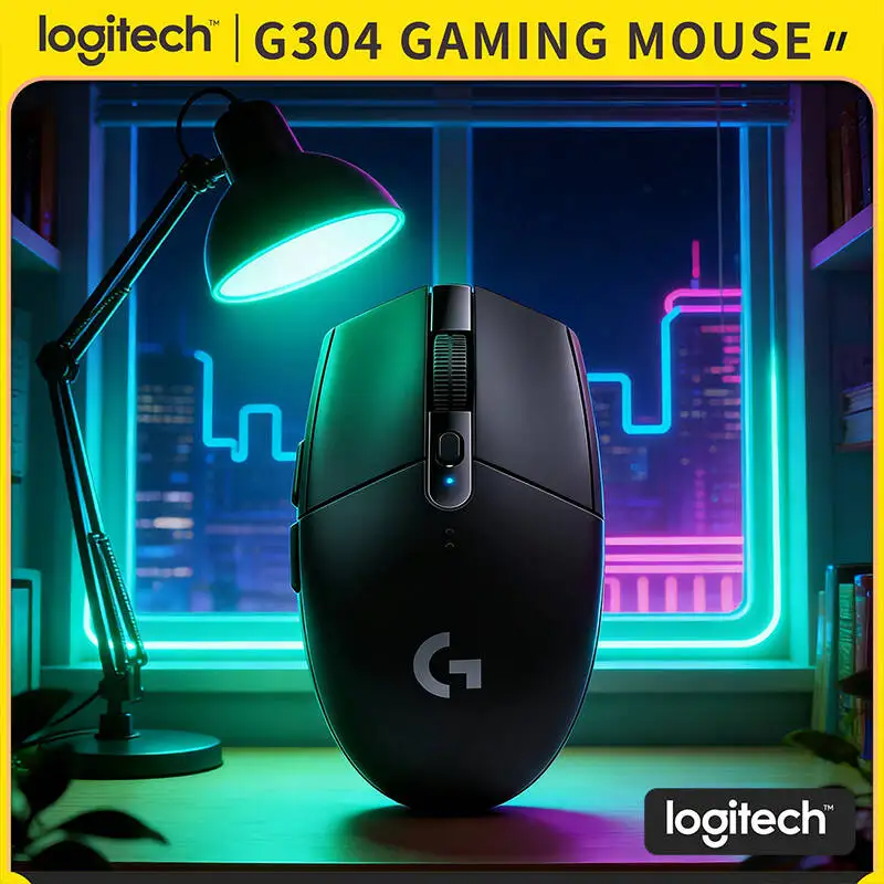 Logitech G304 Wireless Mouse 12000 DPI HERO Sensor LIGHTSPEED 1ms 9-Month Battery Responsive Buttons PC Gamers
