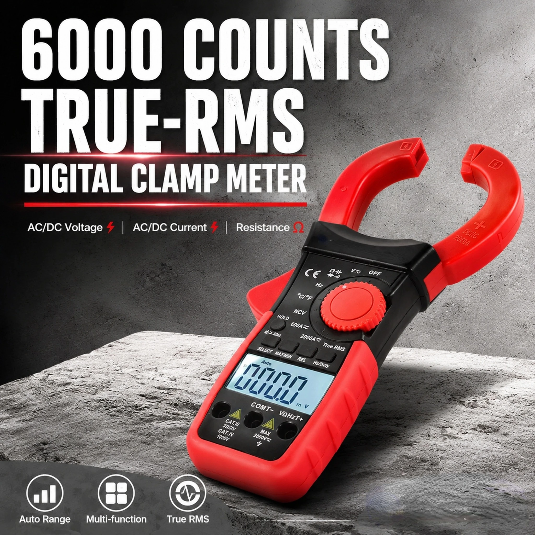 570Y APP Clamp Meter 2000A True RMS Digital Multimeter Bluetooth AC/DC Voltage Current Resistance Capacitance Frequency Tester
570Y APP Clamp Meter 2000A True RMS Digital Multimeter Bluetooth AC/DC Voltage Current Resistance Capacitance Frequency Tester