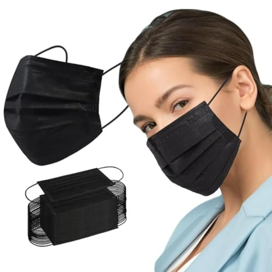 Disposable Face Mask, 100 PCS Black Masks, 3 Ply Protection Face Masks
Disposable Face Mask, 100 PCS Black Masks, 3 Ply Protection Face Masks