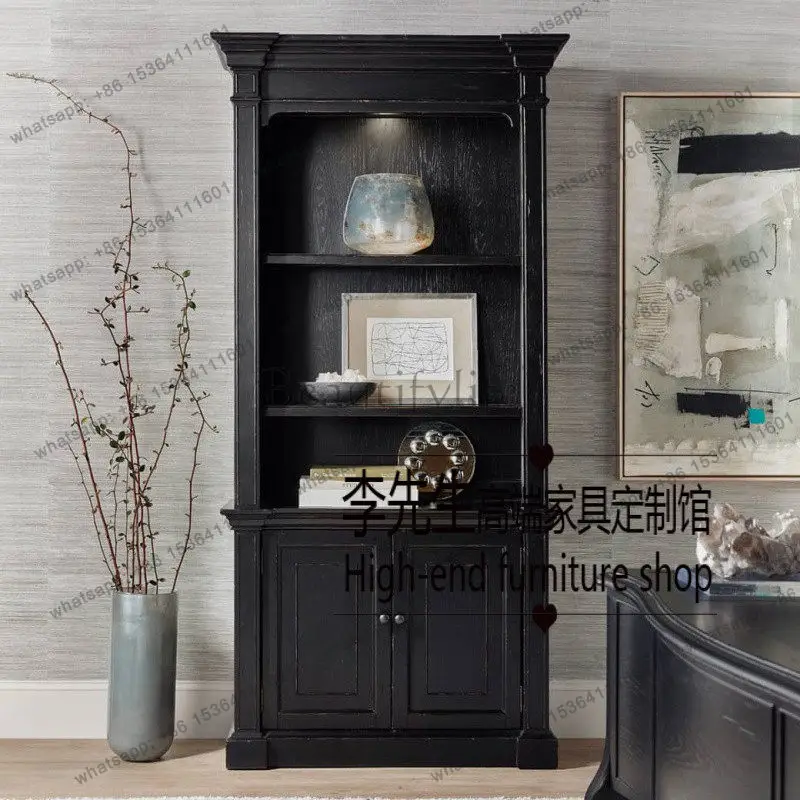Черный книжный шкаф в американском стиле, французский ретро-старый дубовый книжный шкаф, витрина
Черный книжный шкаф в американском стиле, французский ретро-старый дубовый книжный шкаф, витрина