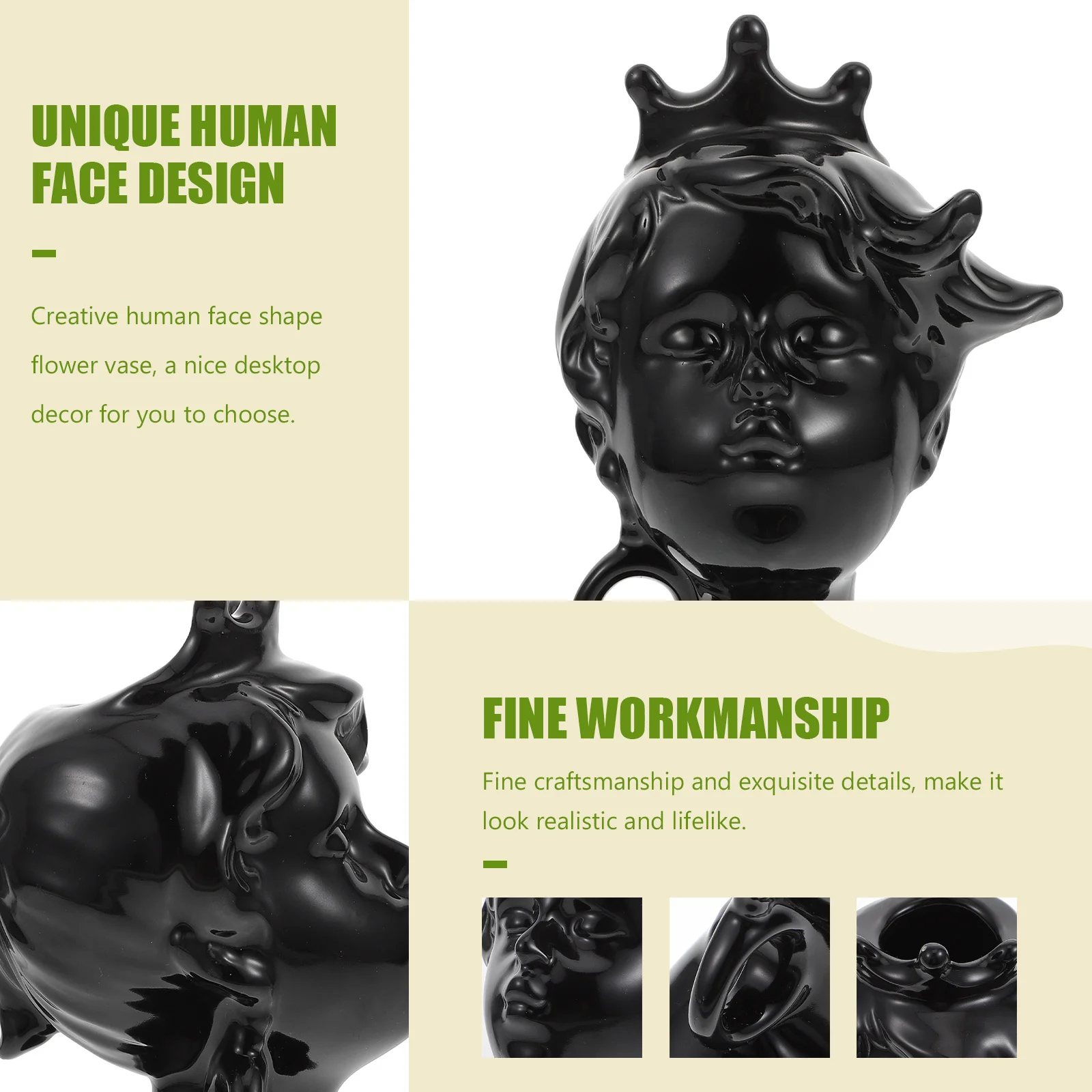 Creative Face Shaped Vase Ceramic Handmade Flowers Arrangement Container Floral
Creative Face Shaped Vase Ceramic Handmade Flowers Arrangement Container Floral