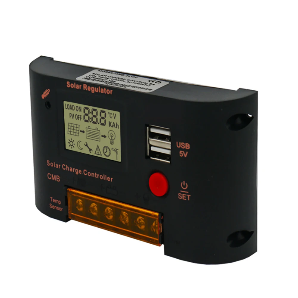10A 20A 12V 24V PWM Intelligent Solar Panel PV Charge Controller with LCD Display Screen for Lead-acid/Lithium/LiFePO4 Battery
10A 20A 12V 24V PWM Intelligent Solar Panel PV Charge Controller with LCD Display Screen for Lead-acid/Lithium/LiFePO4 Battery