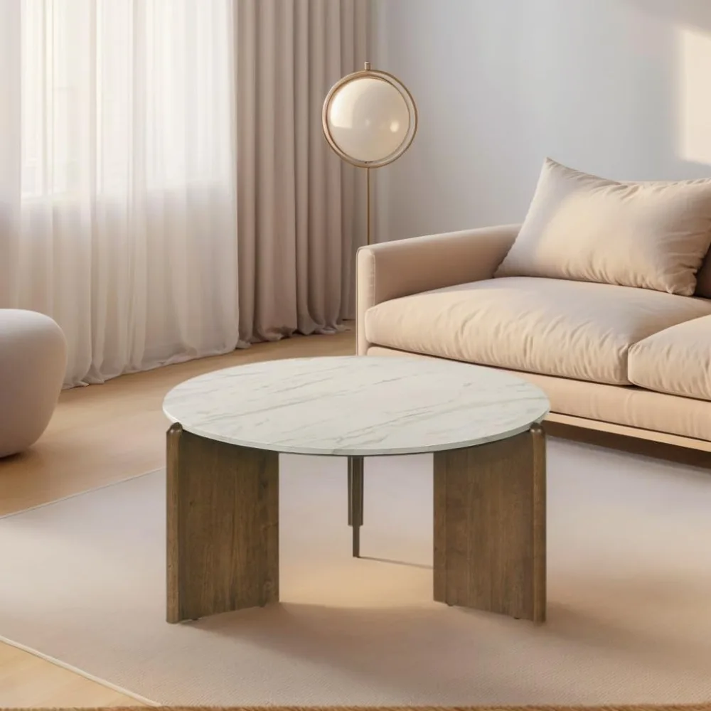 Modern Marble Round Coffee Table, 32'' White Circle Coffee Table Center Cocktail Table for Living Room Apartment, Farmhouse Sid
Modern Marble Round Coffee Table, 32'' White Circle Coffee Table Center Cocktail Table for Living Room Apartment, Farmhouse Sid